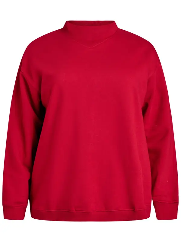 Zizzi Zizzi Sweater majica 'Rikke'  crvena