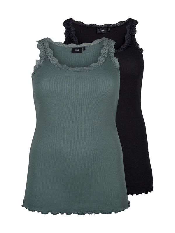 Zizzi Zizzi Top 'Liv'  kraljevski zelena / tamno zelena