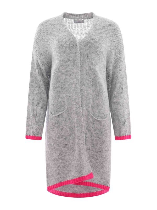 Zwillingsherz Zwillingsherz Kardigan 'Neon & Love'  siva melange / roza
