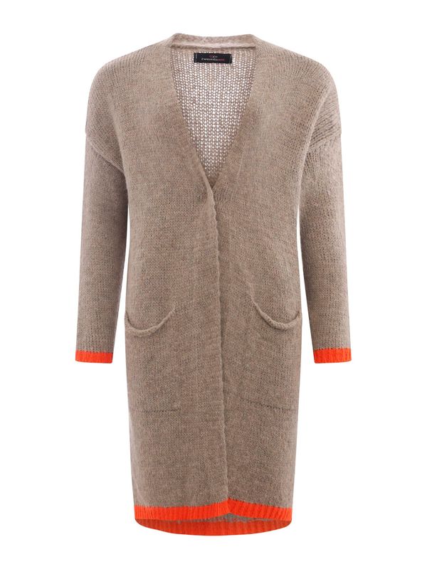 Zwillingsherz Zwillingsherz Kardigan 'Neon & Love'  svijetlobež / tamno narančasta