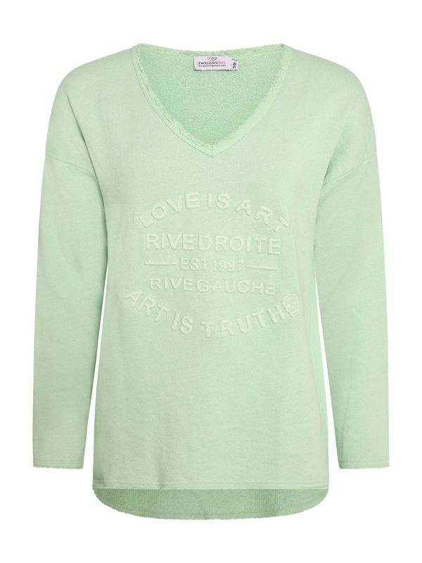 Zwillingsherz Zwillingsherz Pulover 'Love is Art'  svijetlozelena