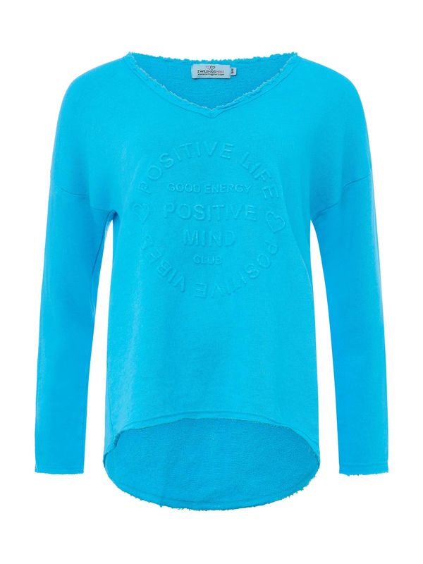 Zwillingsherz Zwillingsherz Pulover 'Positive Mind'  nebesko plava