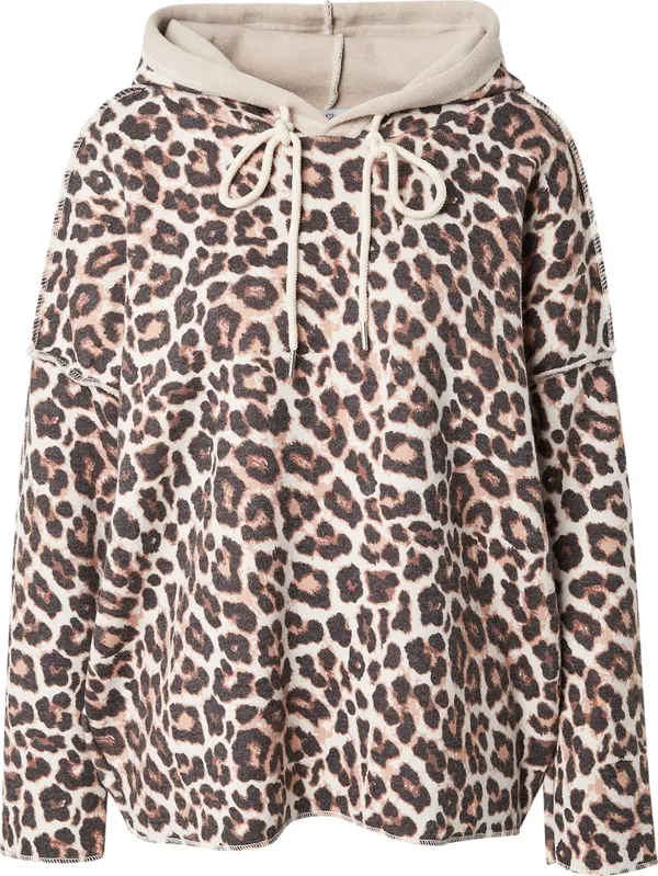 Zwillingsherz Zwillingsherz Sweater majica 'Leo'  bež / smeđa / crna
