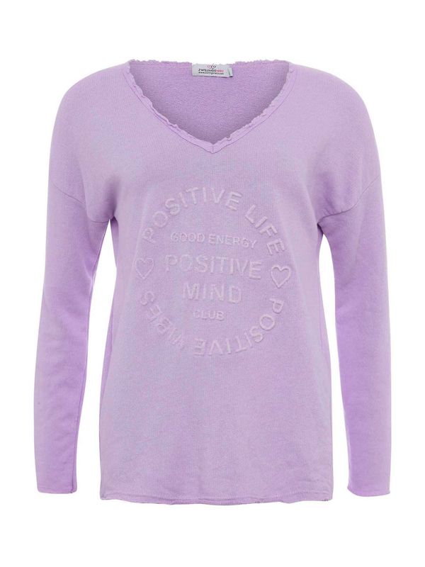 Zwillingsherz Zwillingsherz Sweater majica 'Positive Mind'  lila