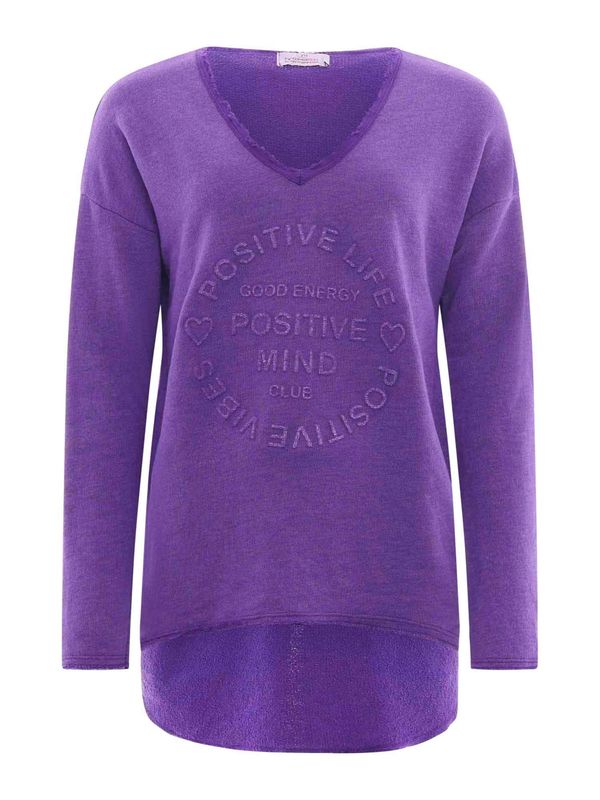 Zwillingsherz Zwillingsherz Sweater majica 'Positive Mind'  ljubičasta