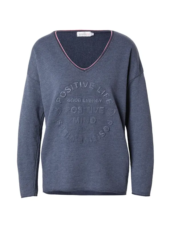 Zwillingsherz Zwillingsherz Sweater majica 'Positive Mind'  morsko plava