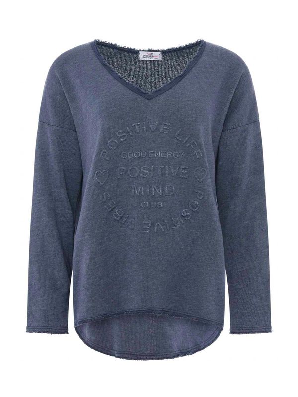 Zwillingsherz Zwillingsherz Sweater majica 'Positive Mind'  morsko plava
