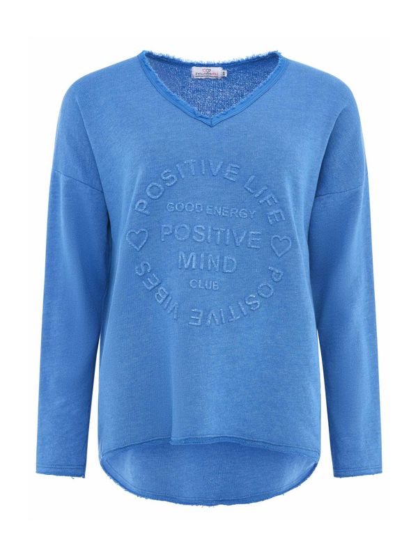Zwillingsherz Zwillingsherz Sweater majica 'Positive Mind'  plava