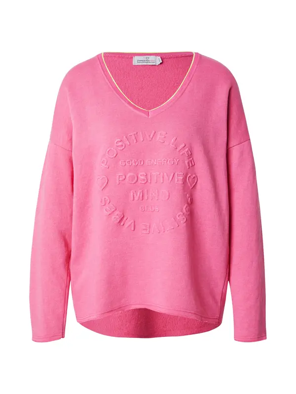 Zwillingsherz Zwillingsherz Sweater majica 'Positive Mind'  roza