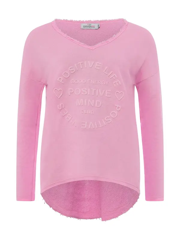 Zwillingsherz Zwillingsherz Sweater majica 'Positive Mind'  roza