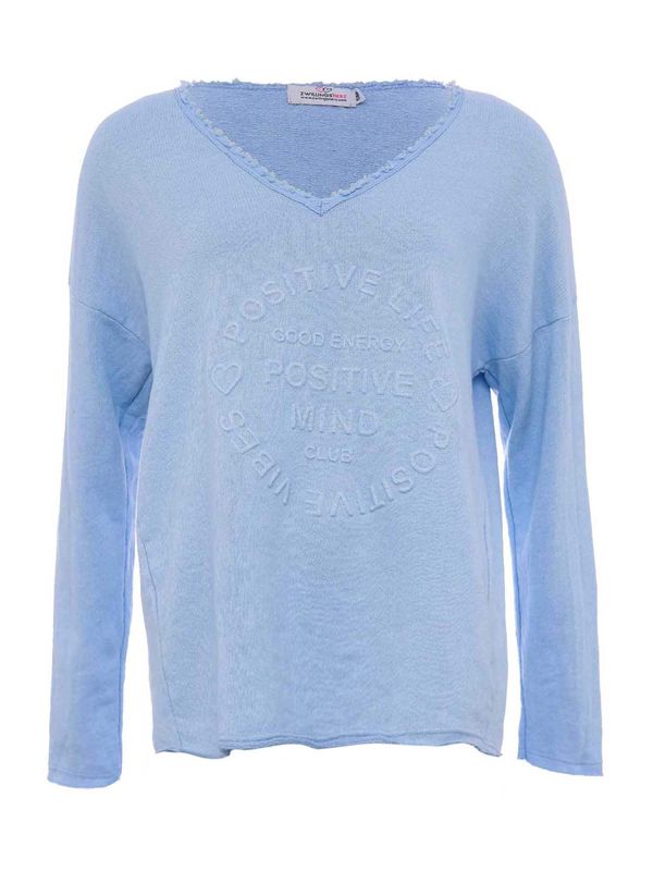 Zwillingsherz Zwillingsherz Sweater majica 'Positive Mind'  svijetloplava