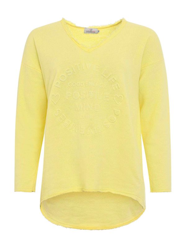 Zwillingsherz Zwillingsherz Sweater majica 'Positive Mind'  žuta