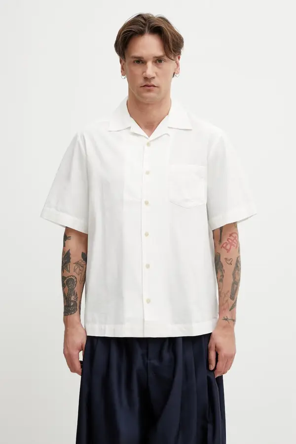 A.P.C. A.P.C. košulja za muškarce s dodatkom lana Chemise Manches Courtes