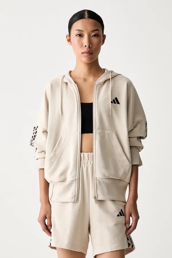 adidas adidas dukserica na zakopčavanje sa kapuljačom ženska s pamukom Leopard Pack