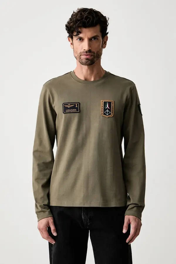 Aeronautica Militare Aeronautica Militare majica dugih rukava za muškarce od pamuka