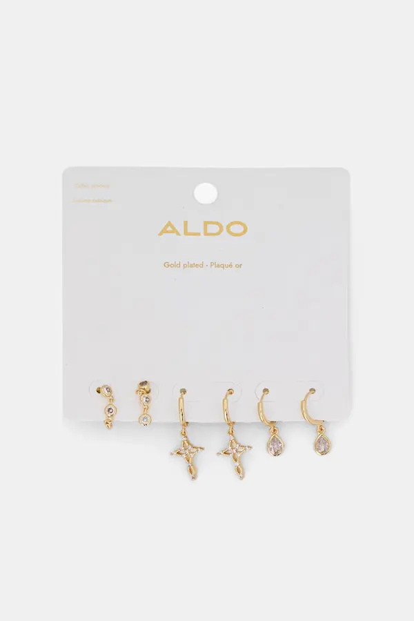 Aldo Aldo komplet naušnica za žene pozlaćeni s cirkonom SHANNONN 3-pack