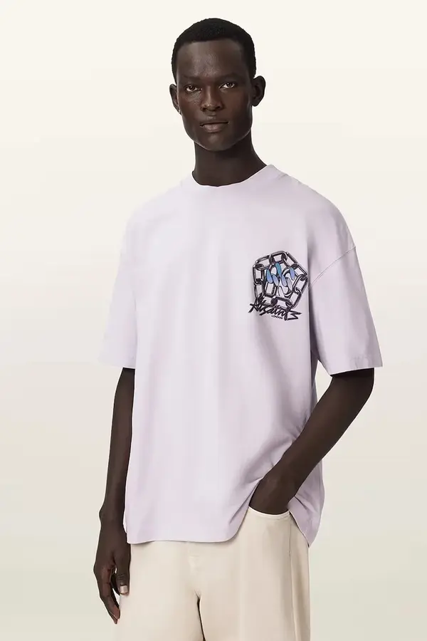 AllSaints AllSaints basic majica kratkih rukava muška s dodatkom lana AFFIX