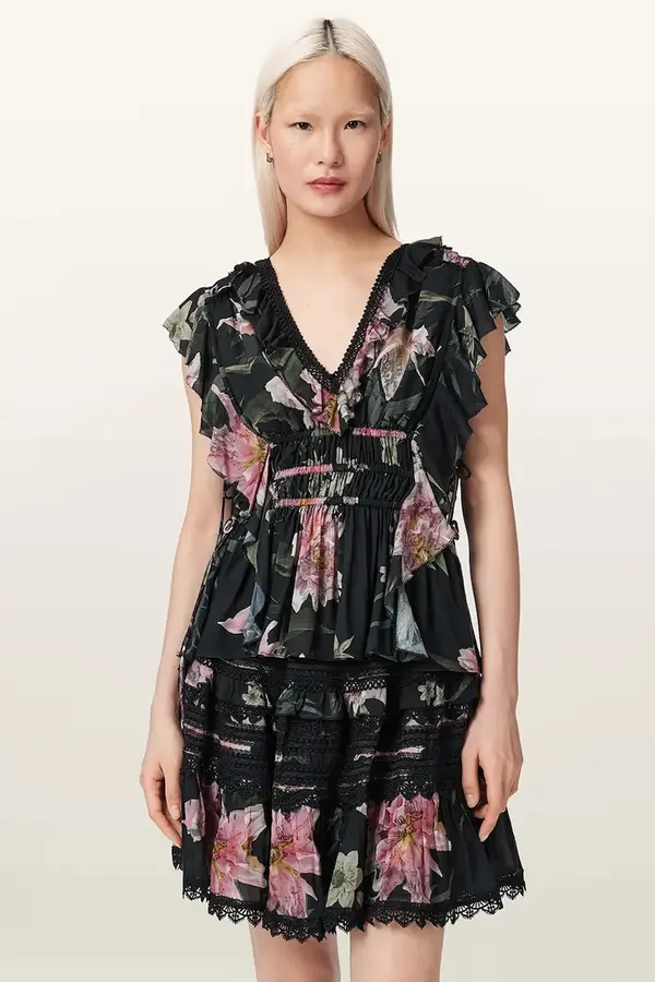 AllSaints AllSaints bluza s volanima ženska od modala CANTO