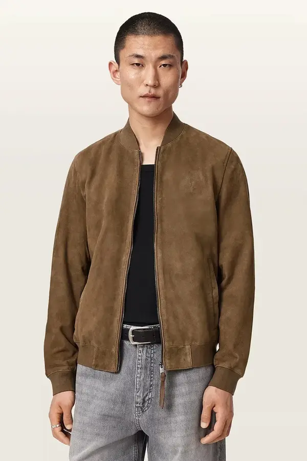 AllSaints AllSaints bomber jakna za muškarce od brušene kože MORTEN