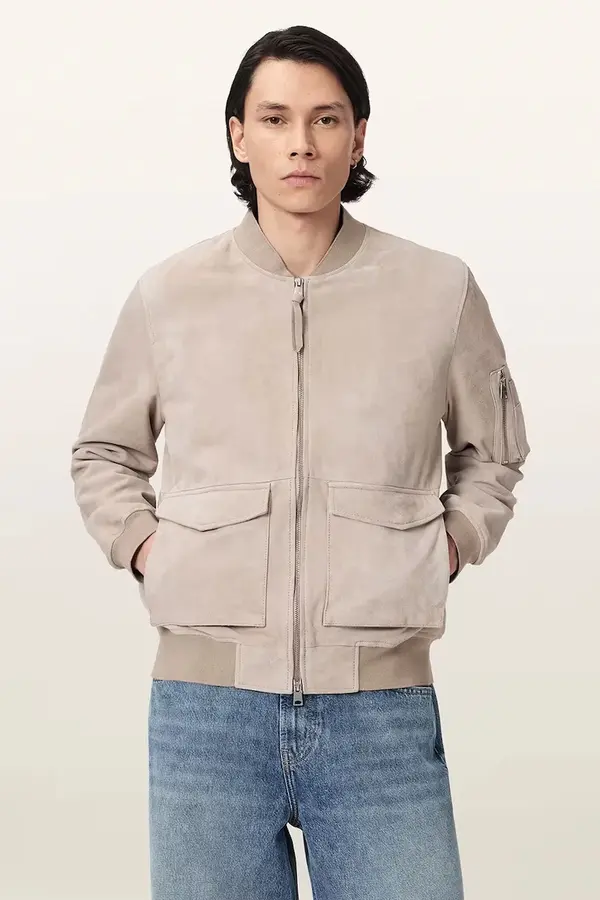 AllSaints AllSaints bomber jakna za muškarce od brušene kože ROKKO