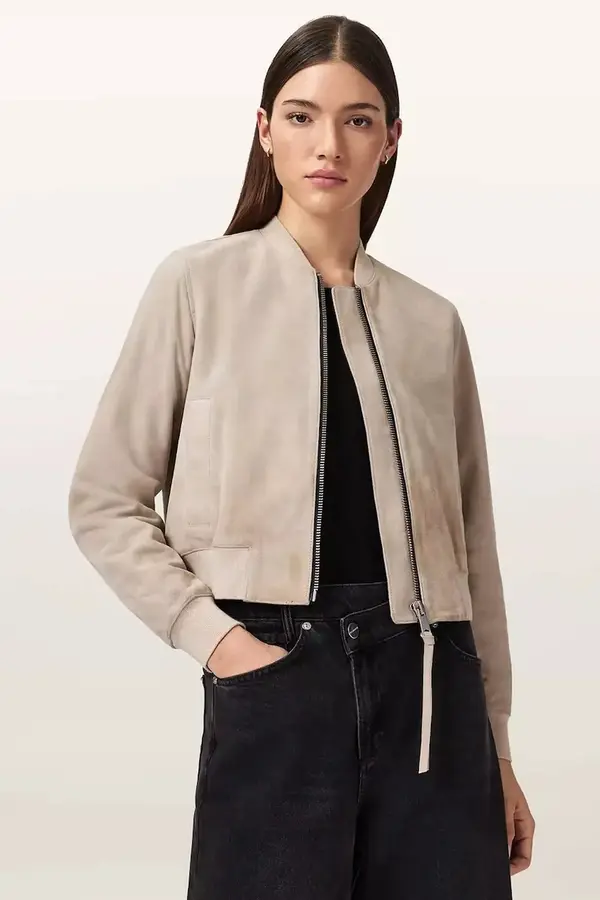 AllSaints AllSaints bomber jakna ženska od brušene kože ORTEN
