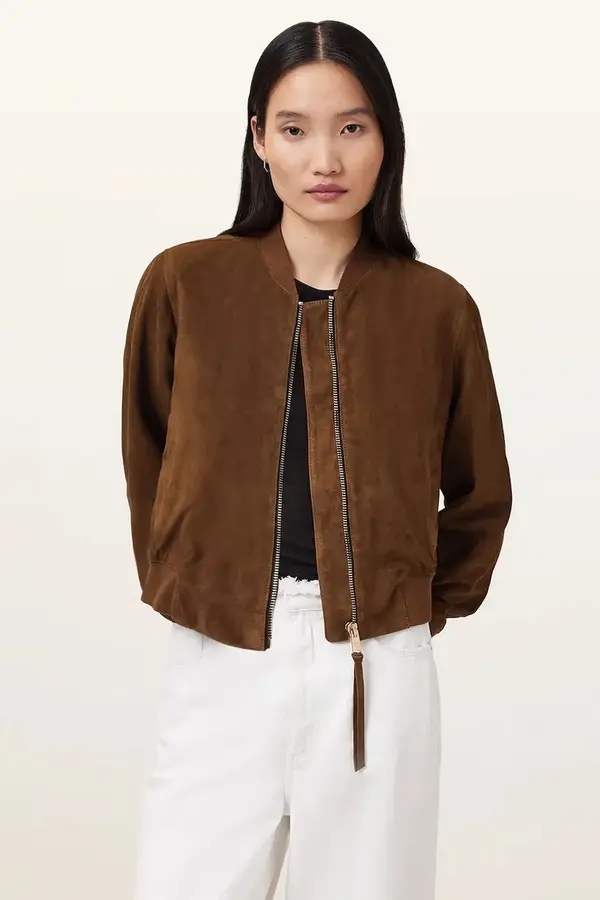 AllSaints AllSaints bomber jakna ženska od brušene kože ORTEN