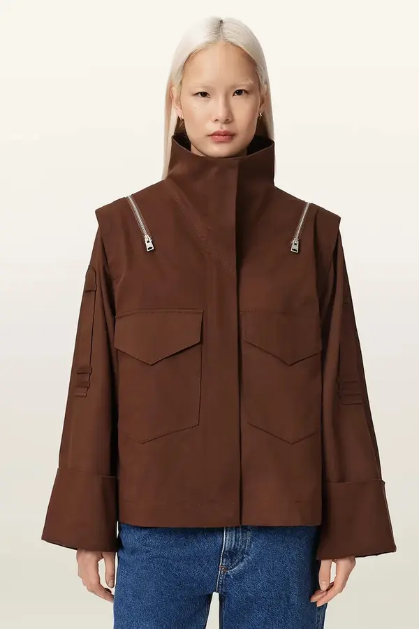AllSaints AllSaints jakna za žene s pamukom LEIGHTON
