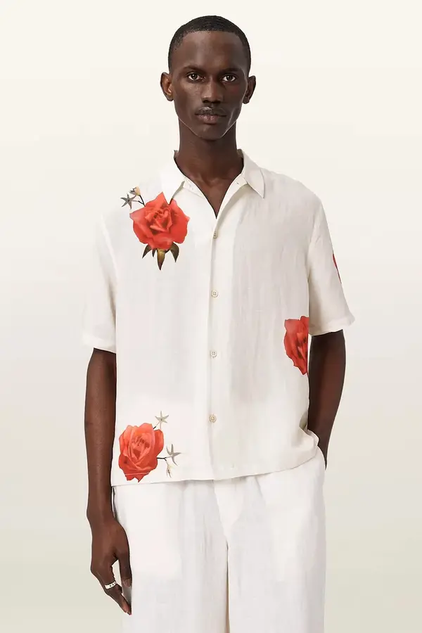 AllSaints AllSaints košulja muška s lanom FLEUR