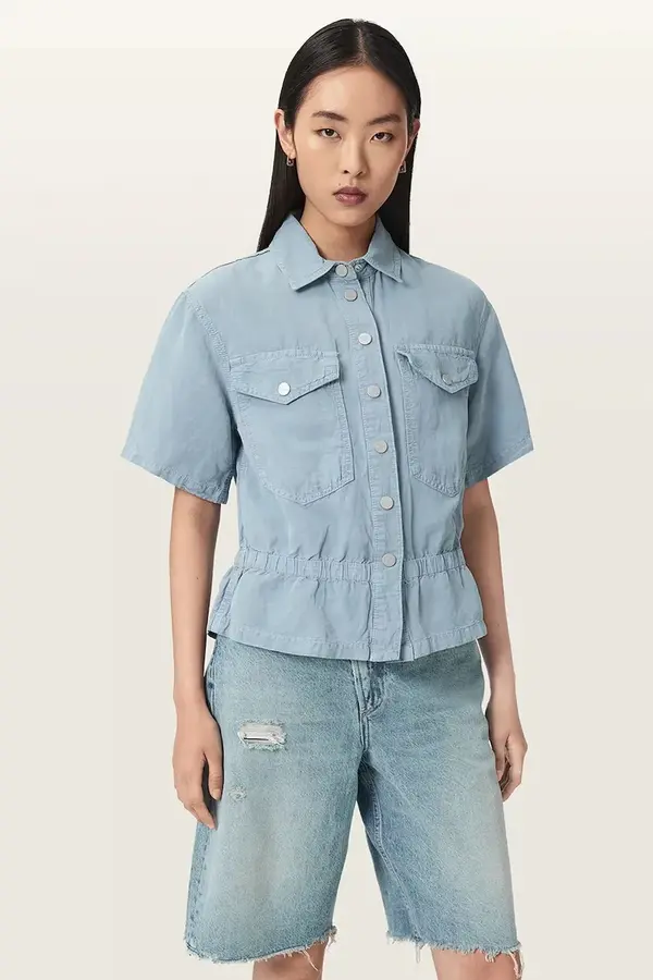 AllSaints AllSaints košulja za žene s lanom TOVE