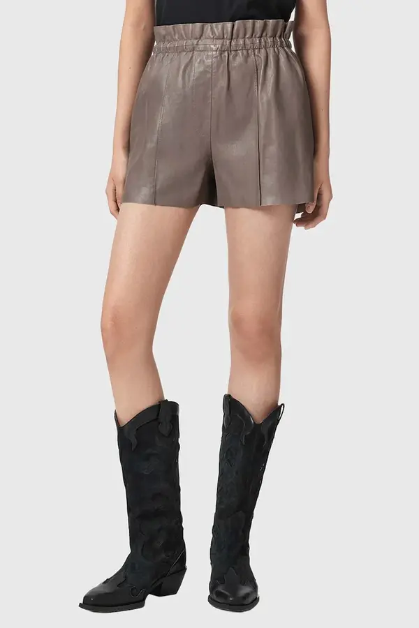 AllSaints AllSaints kratke hlače za žene od kože FRAN