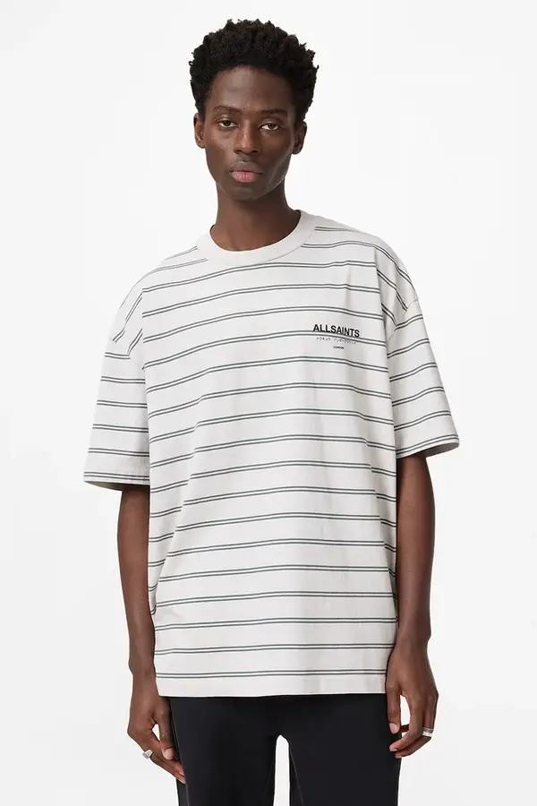 AllSaints AllSaints majica za muškarce od pamuka UNDERGRND STRIPE SS