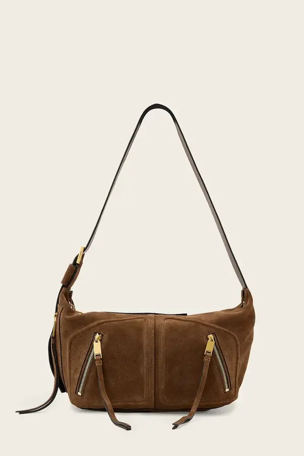 AllSaints AllSaints mala torba hobo za žene od brušene kože JEAN