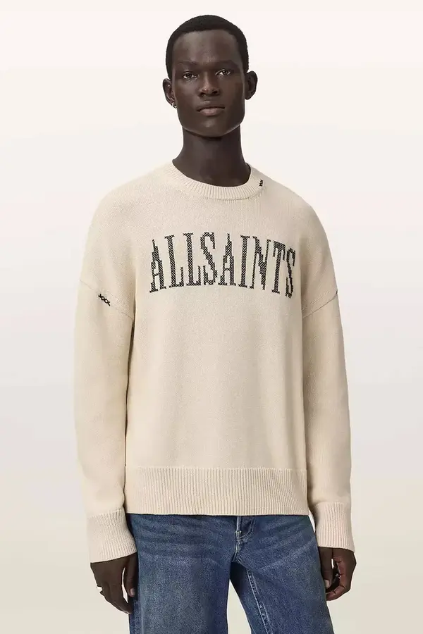 AllSaints AllSaints oversize dukserica za muškarce od pamuka CROSSED