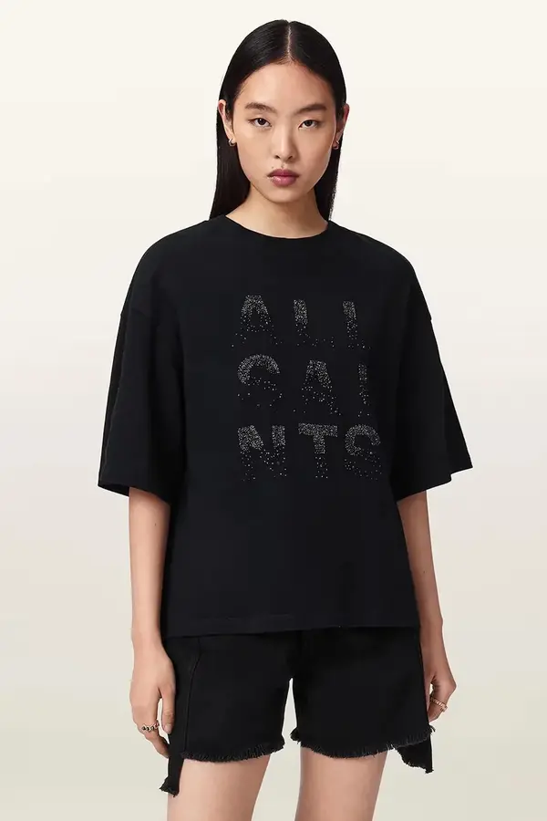AllSaints AllSaints oversize majica kratkih rukava ženska od pamuka STACKS