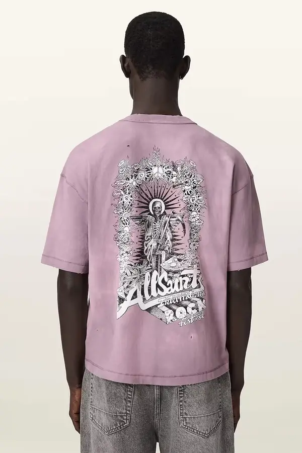 AllSaints AllSaints pletena majica kratkih rukava za muškarce od pamuka s elastanom AVALON