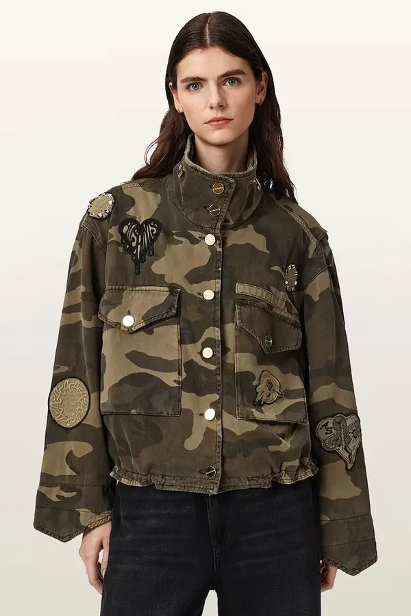 AllSaints AllSaints prijelazna jakna za žene od pamuka CLAY