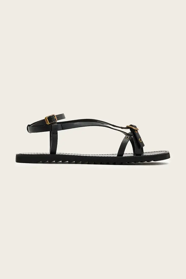 AllSaints AllSaints sandale s otvorenom petom za žene od kože Tyla Eyelet Sandal