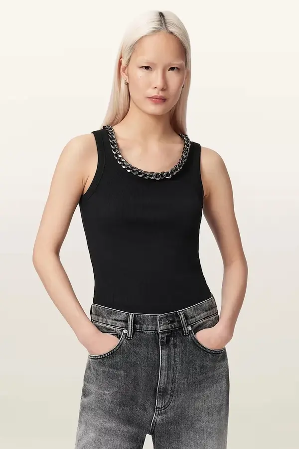 AllSaints AllSaints top za žene s pamukom LUCY