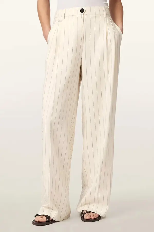 AllSaints AllSaints wide leg hlače ženske s viskozom OLGA