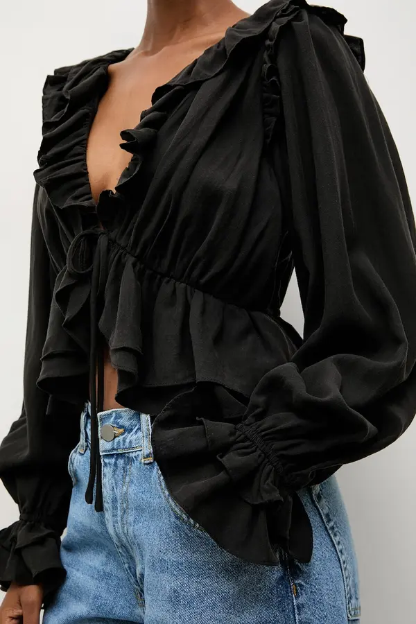 Answear.LAB Answear.LAB bluza s volanima za žene od lyocella