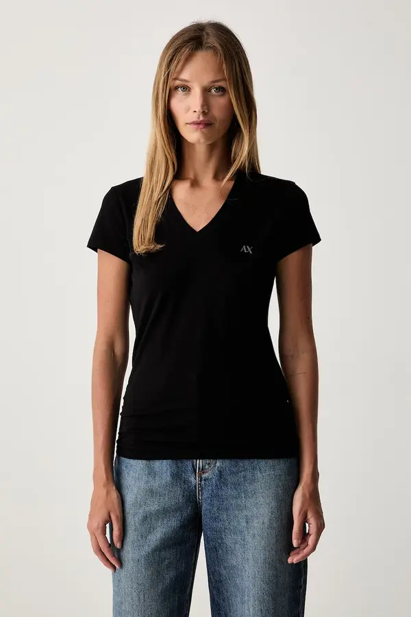 Armani Exchange Armani Exchange basic majica kratkih rukava ženska od pamuka s elastanom