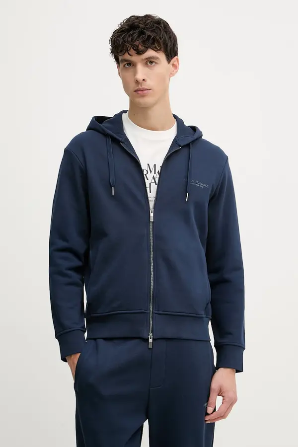 Armani Exchange Armani Exchange Dukserica na zakopčavanje sa kapuljačom za muškarce od pamuka
