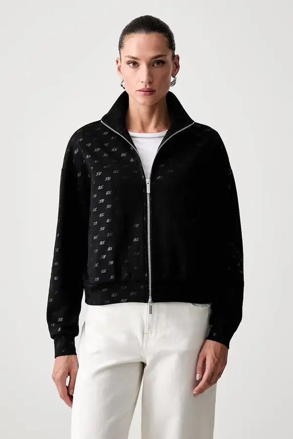 Armani Exchange Armani Exchange dukserica na zakopčavanje za žene s pamukom