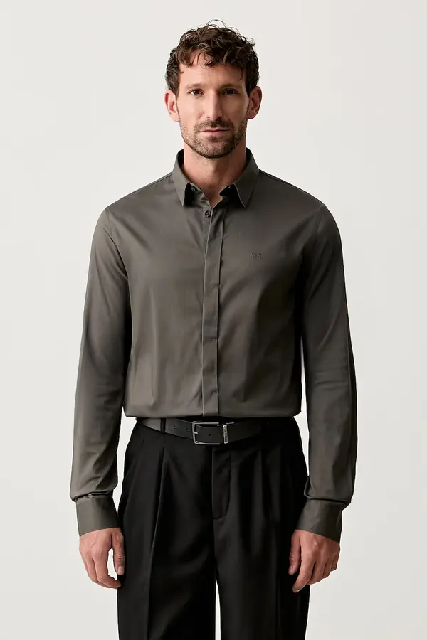 Armani Exchange Armani Exchange košulja za muškarce od pamuka s elastanom