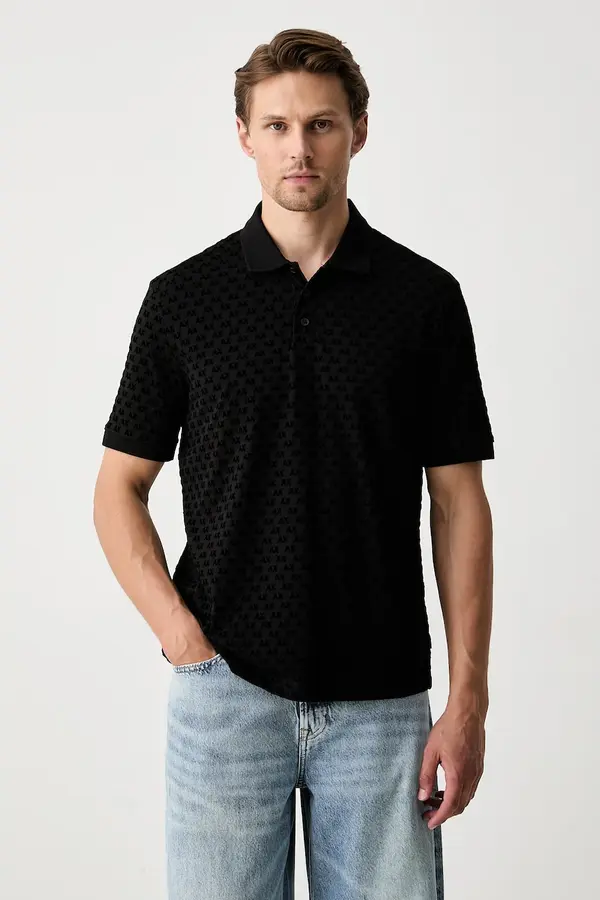 Armani Exchange Armani Exchange polo majica za muškarce od pamuka