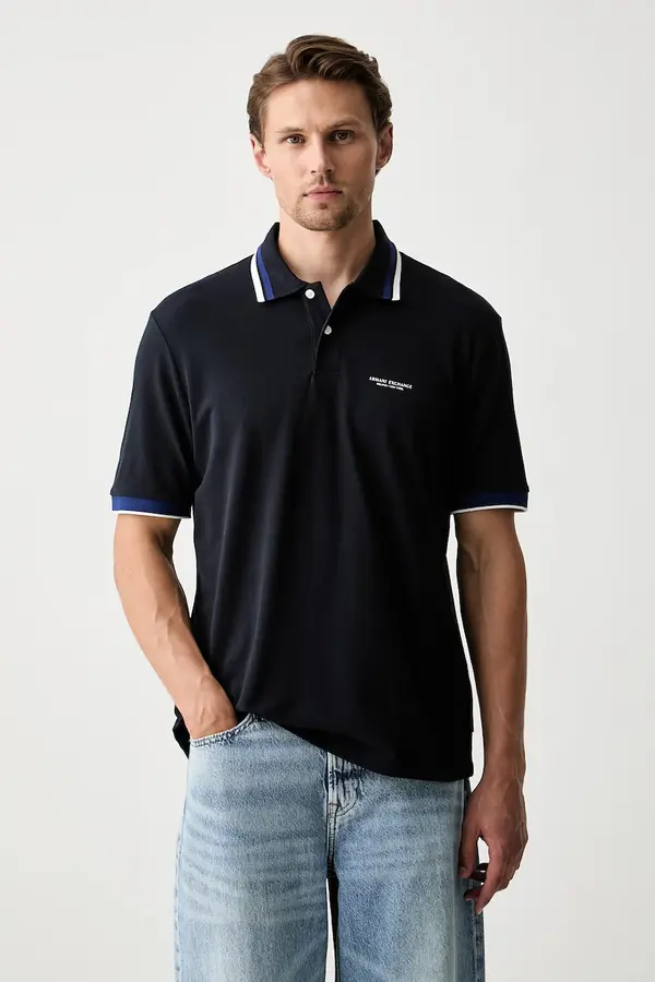 Armani Exchange Armani Exchange polo majica za muškarce od pamuka