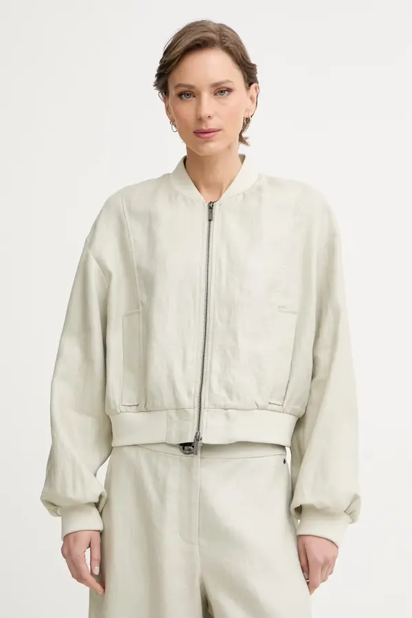 Armani Exchange Armani Exchange prijelazna jakna ženska lanena