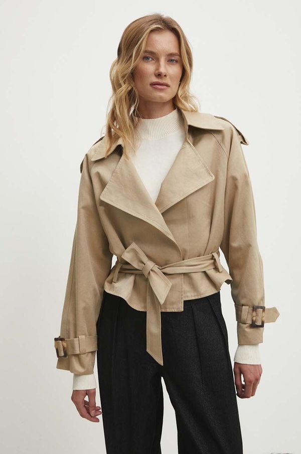 Answear Lab Baloner Answear Lab za žene, boja: bež, za prijelazno razdoblje, oversize