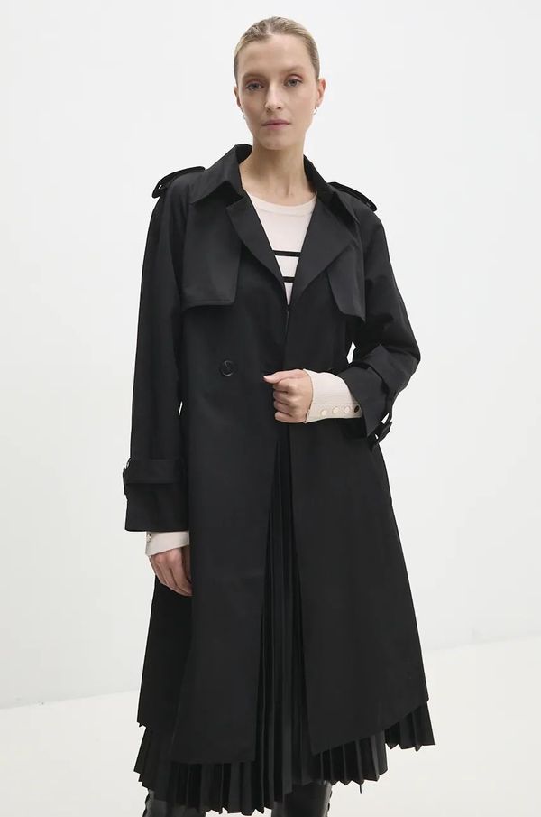 Answear Lab Baloner Answear Lab za žene, boja: crna, za prijelazno razdoblje, kopčanje u dva reda