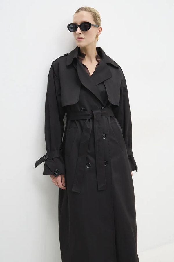 Answear Lab Baloner Answear Lab za žene, boja: crna, za prijelazno razdoblje, kopčanje u dva reda